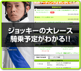 ジョッキーの大レース騎乗予定がわかる!!